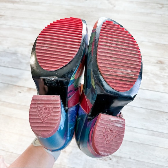 John Fluevog Prepare Leader Platform Mary Jane Heels Floral Size 6 - Picture 8 of 16